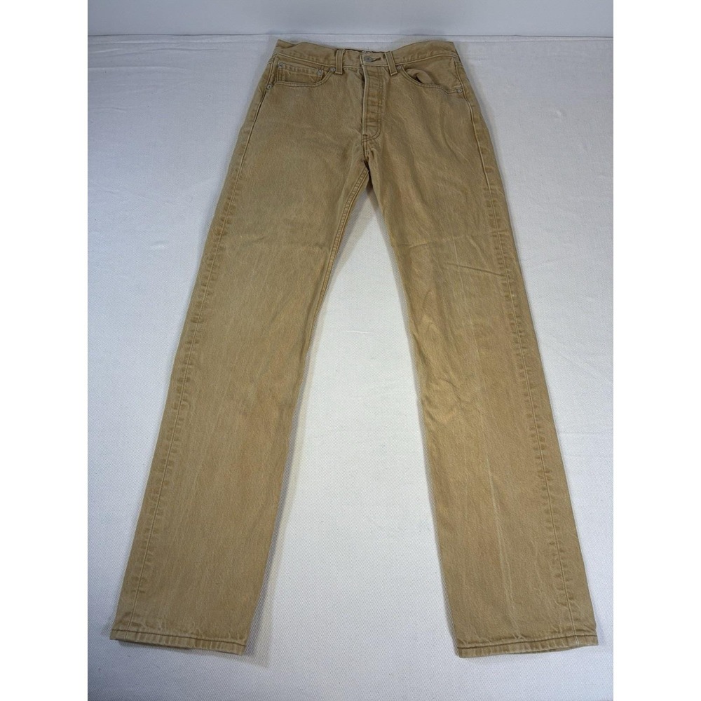 Vintage Levi's 501 Original Fit Jeans Mens 32x38 Tan Khaki Button‎ Fly Mexico